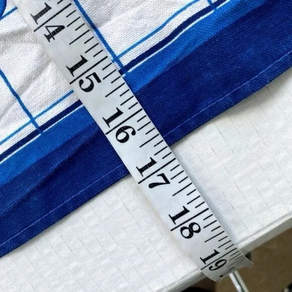 Pyramid Vintage Cotton Tea Hand Towel Blue White Chicken Print Made in Brasil - Picture 5 of 5